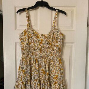 J.Crew smocked cotton "Sunny Blooms" sundress with pockets, size 8, never worn!!